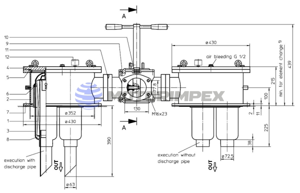 Фильтры сливные DTEF 1652 переключаемые