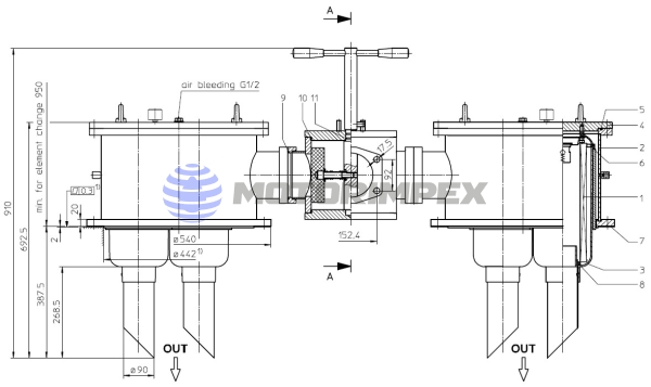 Фильтры сливные DTEF 2551 переключаемые