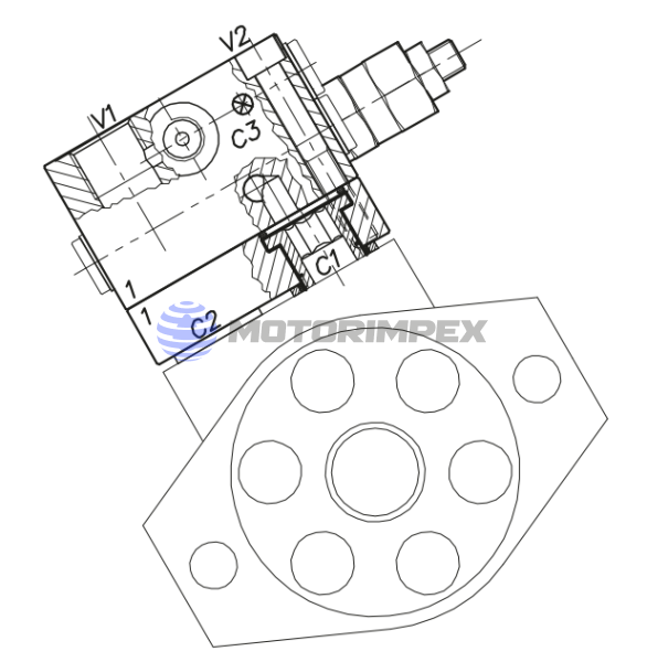 Тормозные клапаны WB-M-SE-VFF-12-14 одностороннего действия для гидромоторов