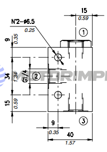 Three-way shuttle valve VT