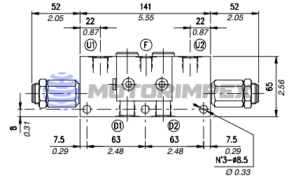 Dual counterbalance valves VODL/SC/A with shuttle valve
