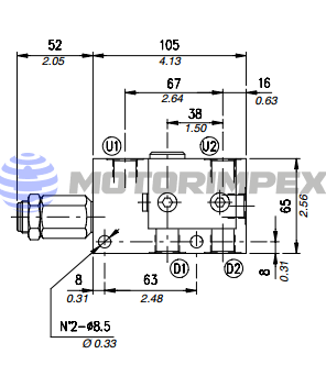 Single counterbalance valves VOSL/A with shuttle valve
