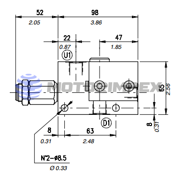 Single counterbalance valves VOSLP/A with shuttle valve