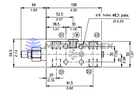 Single counterbalance valves VOSL/SC/F/C1116