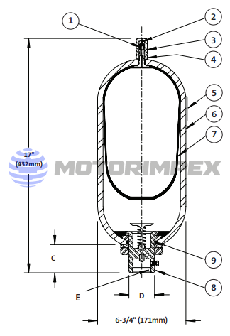Гидроаккумуляторы баллонные TBR30 (1 GALLON)