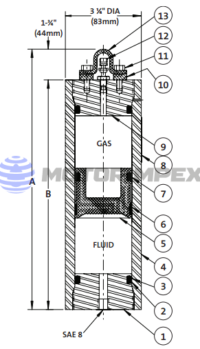 Гидроаккумуляторы поршневые 032A50
