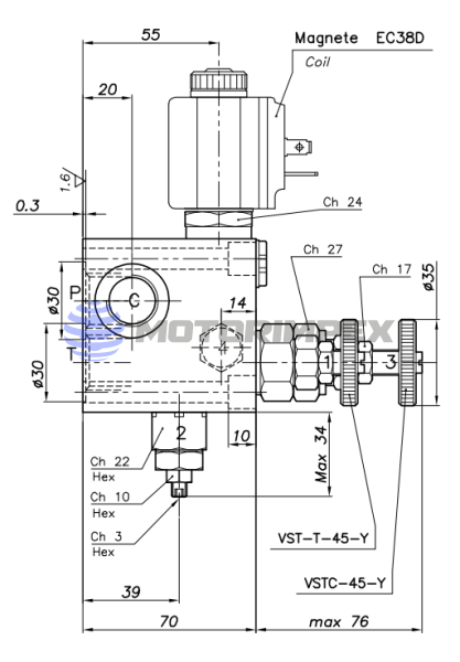 Гидравлические блоки VC-DC-12R-LVE-SM-14 для гидроцилиндров одностороннего действия (для лифтов)