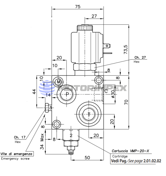 Гидравлические блоки VC-DC-12R-E-SM для гидроцилиндров одностороннего действия (для лифтов)