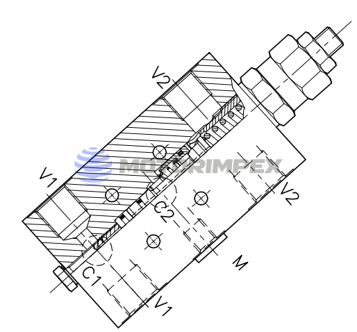 Тормозные клапаны WB-SE-38-L-FC2 одностороннего действия с портом для манометра
