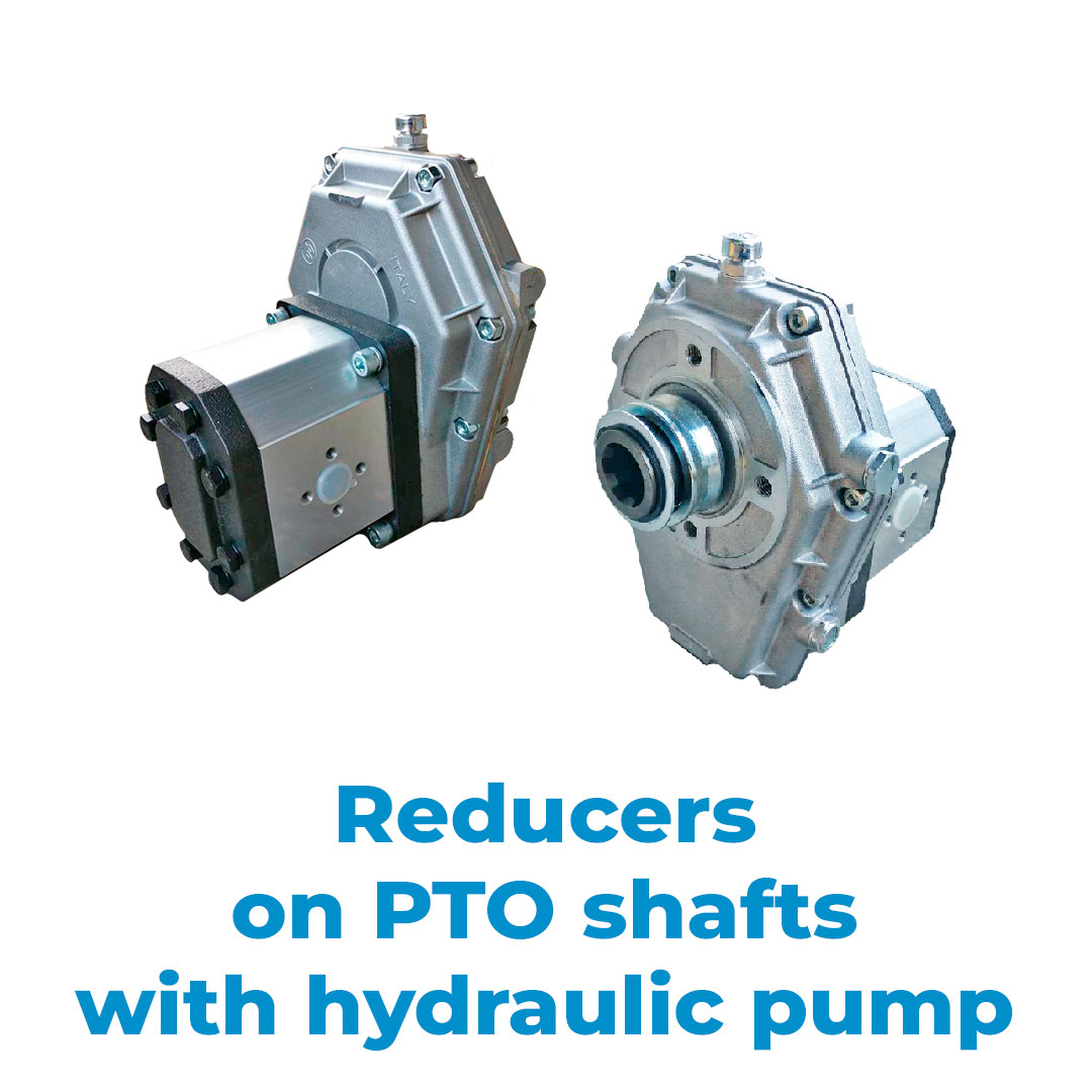 Reducers on PTO shafts with hydraulic pump 