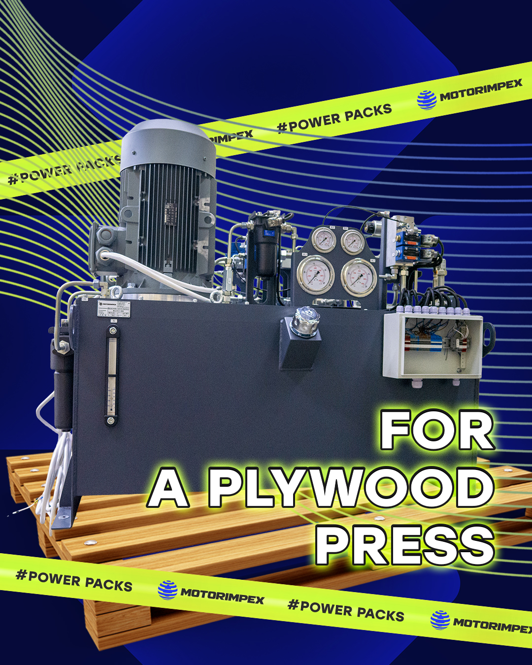 HPU for a plywood press