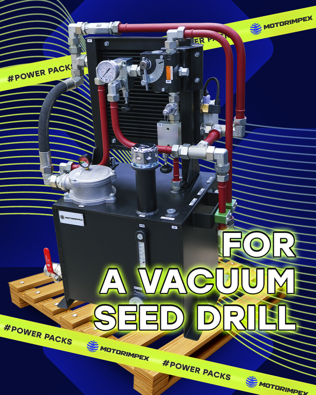 HPU for a vacuum seed drill